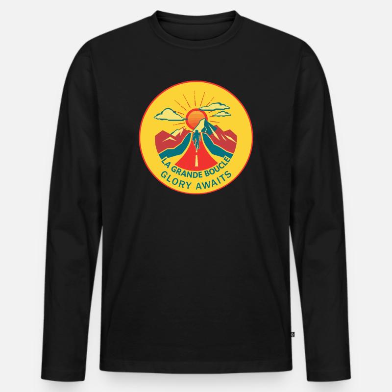 LA GRANDE BOUCLE - Männer Premium Bio Langarmshirt - Schwarz