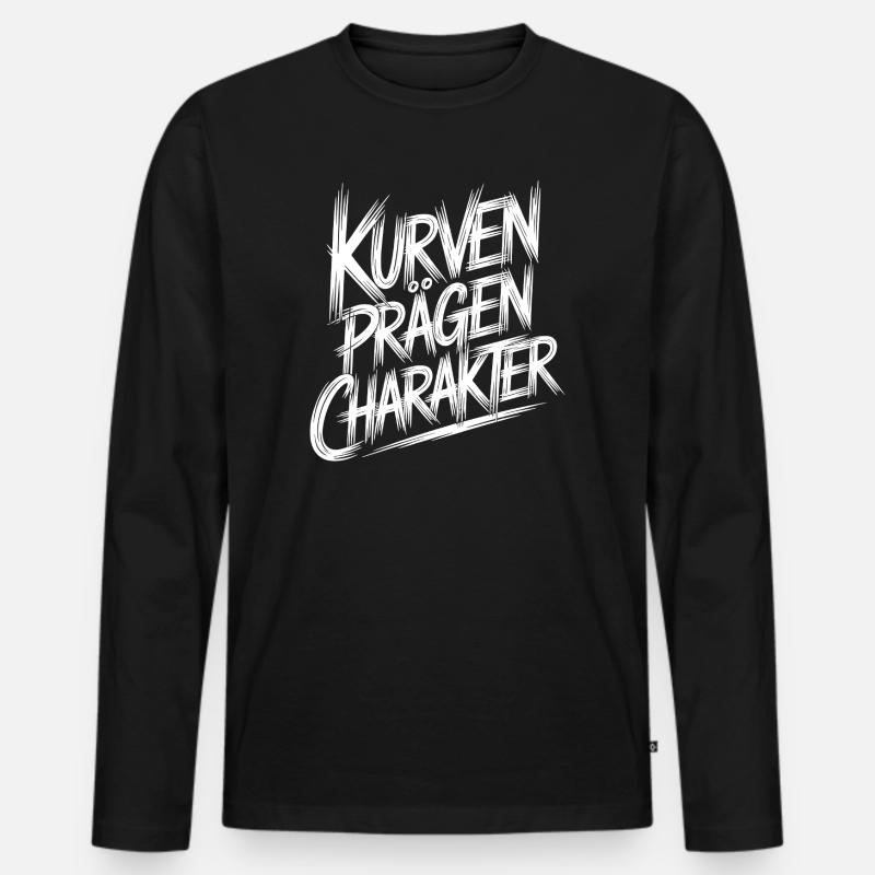 Kurven praegen Charakter - Männer Premium Bio Langarmshirt - Schwarz
