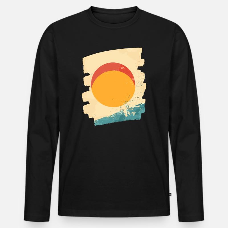 Sommer Sonne - Männer Premium Bio Langarmshirt - Schwarz