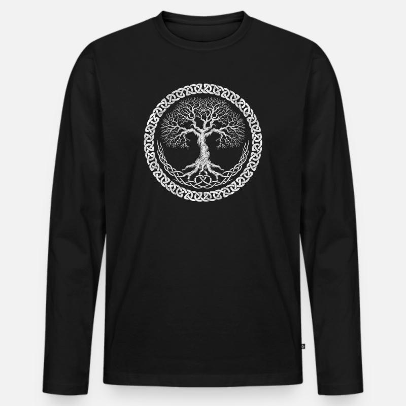 Yggdrasil Baum des Lebens - Männer Premium Bio Langarmshirt - Schwarz