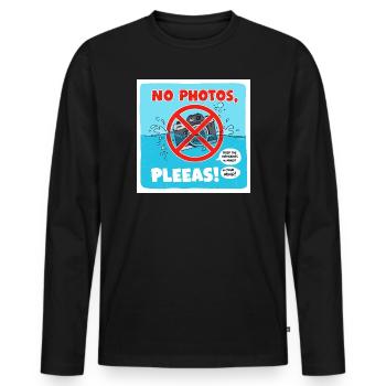 Pas de photos dans la piscine ! Photo : Panneau d’interdiction - T-shirt manches longues Premium bio Homme - noir - Devant - Nico (187cm)