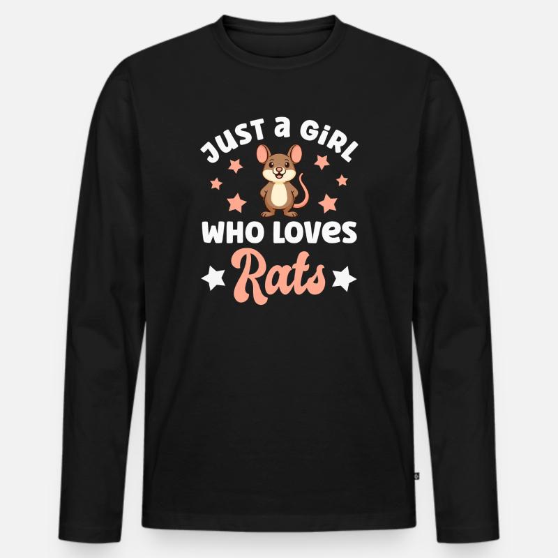 Ratte - Männer Premium Bio Langarmshirt - Schwarz