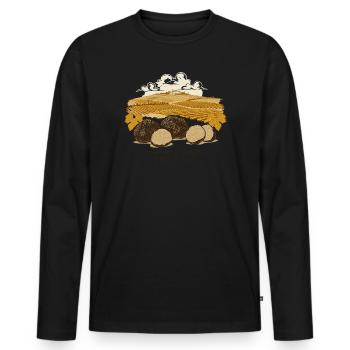 Festival de la truffe italienne - T-shirt manches longues Premium bio Homme - noir - Devant - Nico (187cm)