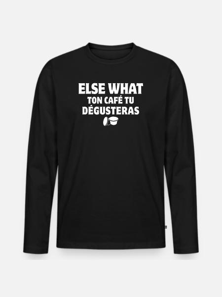 Kaffee, Kaffeebohne, Kaffeepause - Männer Premium Bio Langarmshirt - Schwarz