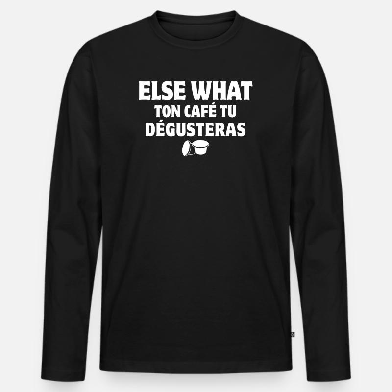 Kaffee, Kaffeebohne, Kaffeepause - Männer Premium Bio Langarmshirt - Schwarz