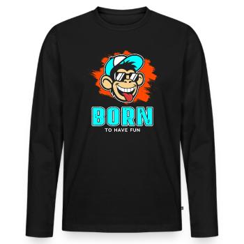 source - T-shirt manches longues Premium bio Homme - noir - Devant - Nico (187cm)