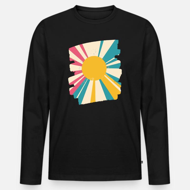 Sommer Sonne - Männer Premium Bio Langarmshirt - Schwarz