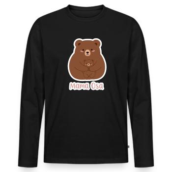 Maman Ours - T-shirt manches longues Premium bio Homme - noir - Devant - Nico (187cm)