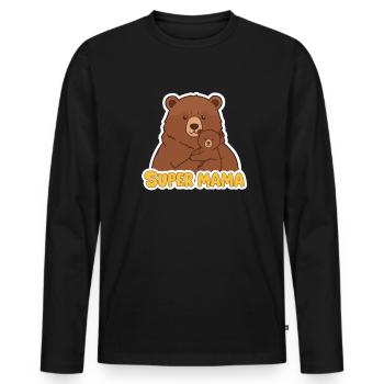 Super Mama Bear - Men's Premium Organic Long Sleeve Shirt - black - Front - Nico (187cm)
