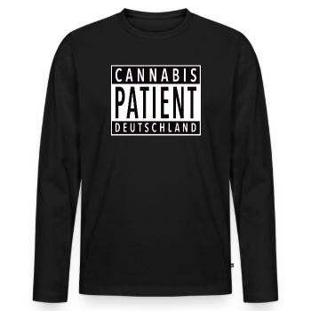 Cannabis Patient Deutschland - Männer Premium Bio Langarmshirt - Schwarz - Vorne - Nico (187cm)