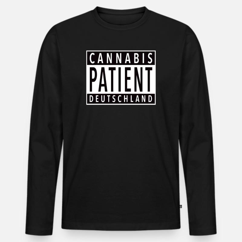 Cannabis Patient Deutschland - Männer Premium Bio Langarmshirt - Schwarz