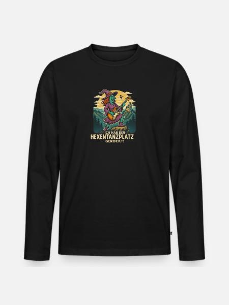 Hexentanz Rock auf Hexentanzplatz - Männer Premium Bio Langarmshirt - Schwarz