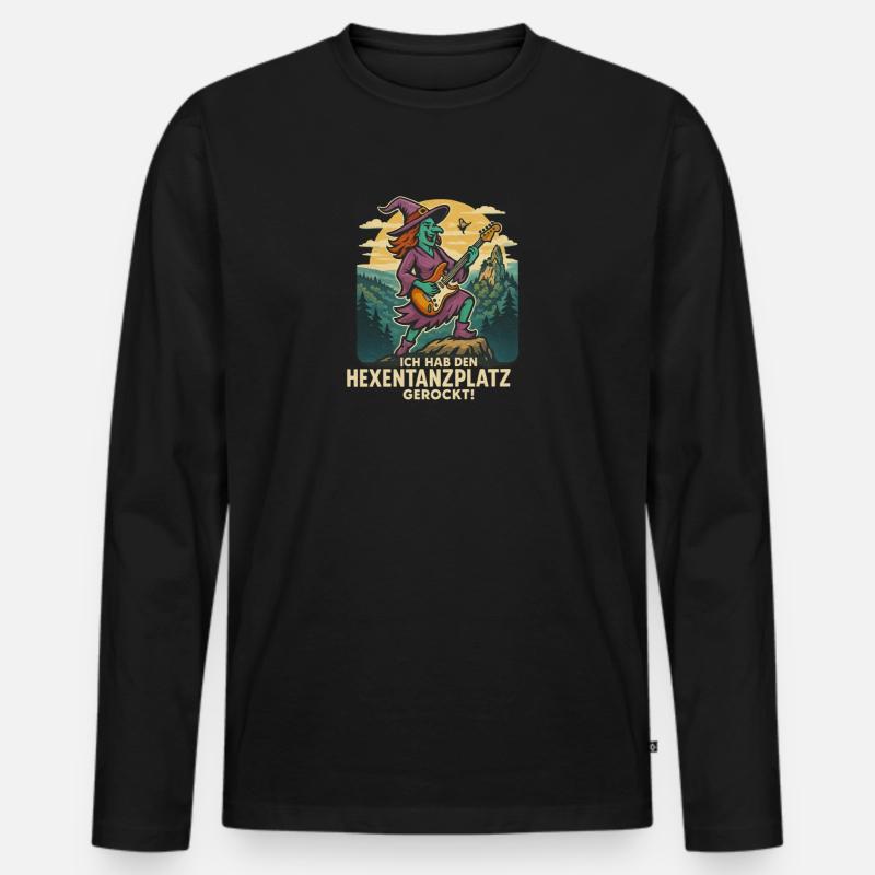 Hexentanz Rock auf Hexentanzplatz - Männer Premium Bio Langarmshirt - Schwarz