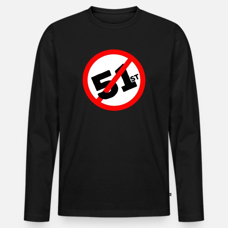 51. Bundesstaat Auf keinen Fall - Männer Premium Bio Langarmshirt - Schwarz