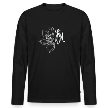 Lotus Yoga - Men's Premium Organic Long Sleeve Shirt - black - Front - Nico (187cm)