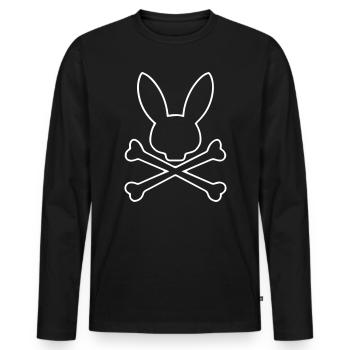 Lièvre - T-shirt manches longues Premium bio Homme - noir - Devant - Nico (187cm)