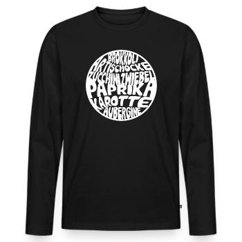 Soupe de légumes - T-shirt manches longues Premium bio Homme - noir - Devant - Nico (187cm)