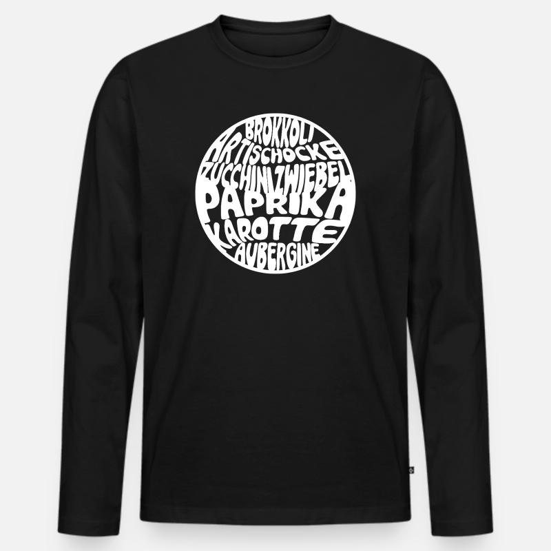 Gemüsesuppe - Männer Premium Bio Langarmshirt - Schwarz