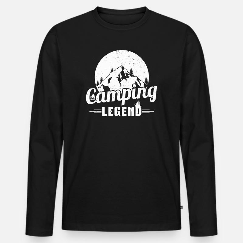 Mountain Camping Legend Design - T-shirt manches longues Premium bio Homme - noir