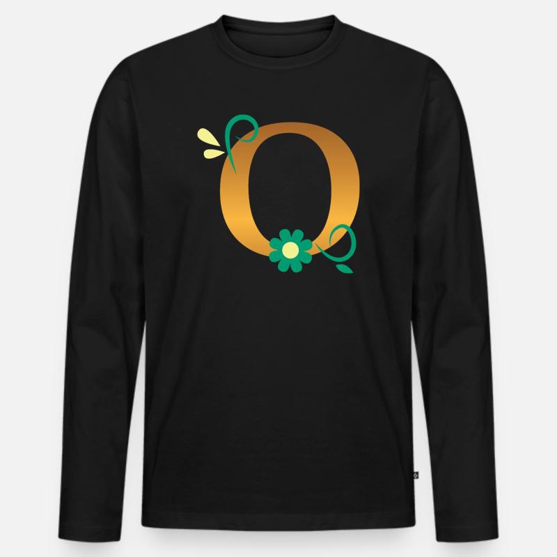 O - Männer Premium Bio Langarmshirt - Schwarz