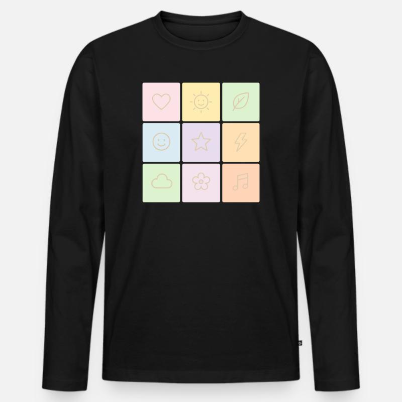 Pastel Bento Vibes - Men's Premium Organic Long Sleeve Shirt - black