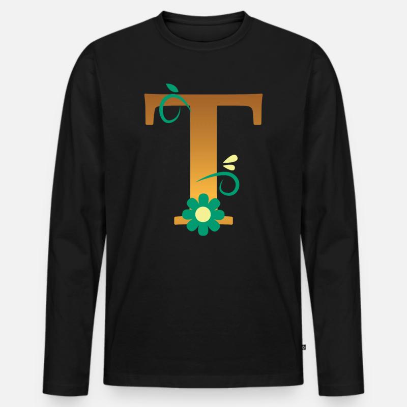 T - Männer Premium Bio Langarmshirt - Schwarz