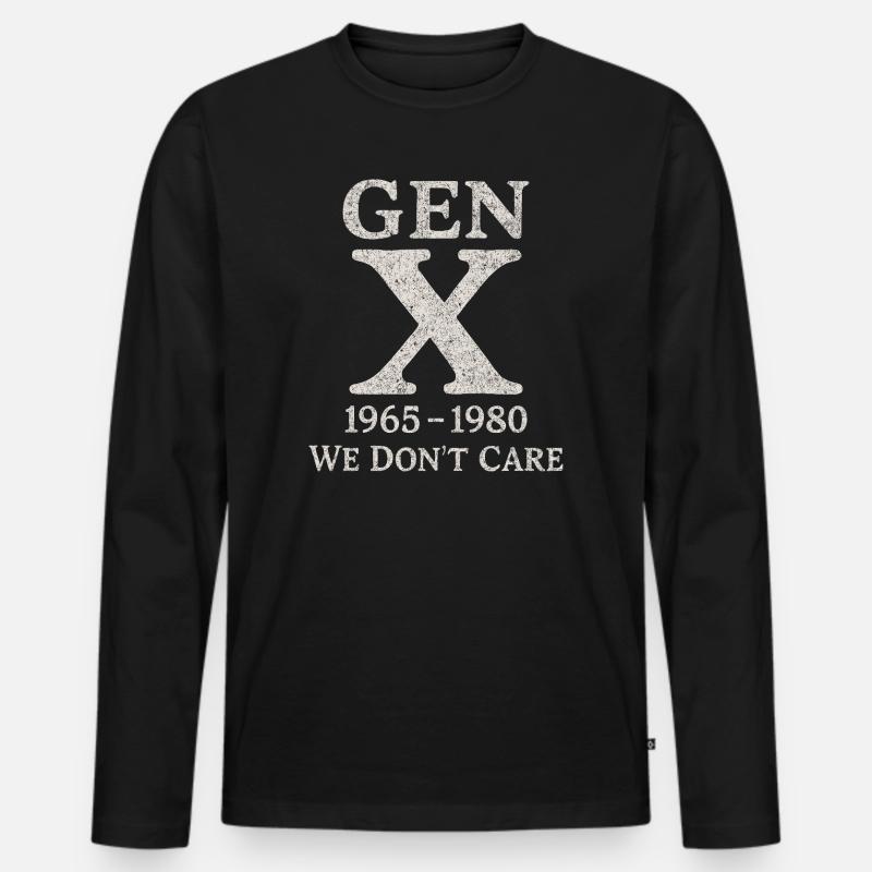 Generation X - We don't care - Männer Premium Bio Langarmshirt - Schwarz
