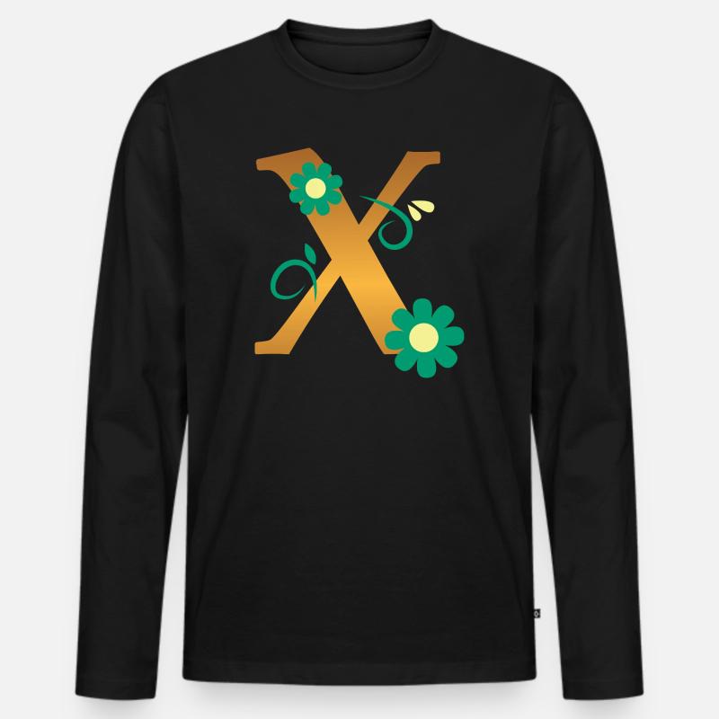 X - Männer Premium Bio Langarmshirt - Schwarz