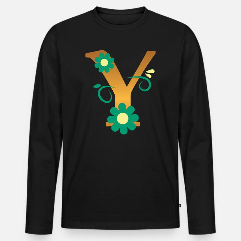 Y - Männer Premium Bio Langarmshirt - Schwarz
