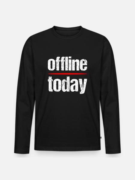 Offline Today No Internet - Männer Premium Bio Langarmshirt - Schwarz