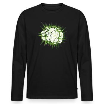 Wolken-Blitz - Männer Premium Bio Langarmshirt - Schwarz - Vorne - Nico (187cm)