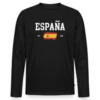 Espana Heritage Map Design - Men's Premium Organic Long Sleeve Shirt - black - Front - Nico (187cm)