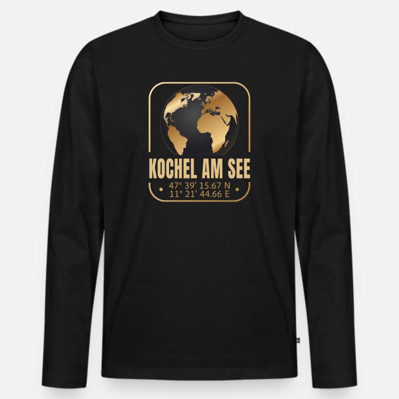 Kochel am See - Männer Premium Bio Langarmshirt - Schwarz