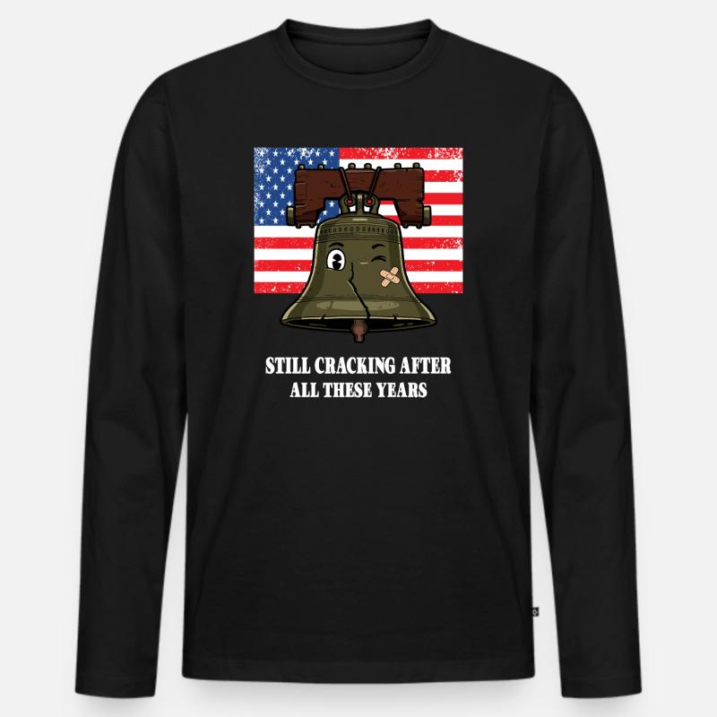 Freiheitsglocke - Männer Premium Bio Langarmshirt - Schwarz