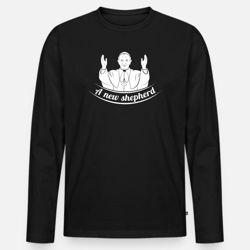 Ein Neuer Hirte - Männer Premium Bio Langarmshirt - Schwarz