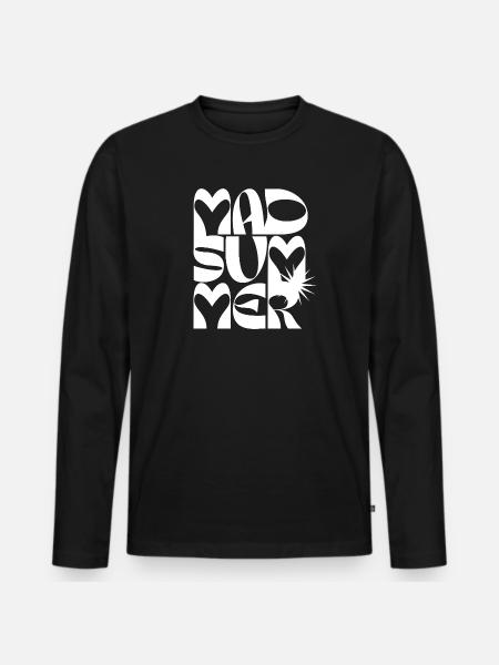 Bold Summer Love Typography - Men's Premium Organic Long Sleeve Shirt - black