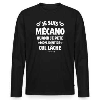 mechanic, mechanic, garage, mechanic - Men's Premium Organic Long Sleeve Shirt - black - Front - Nico (187cm)