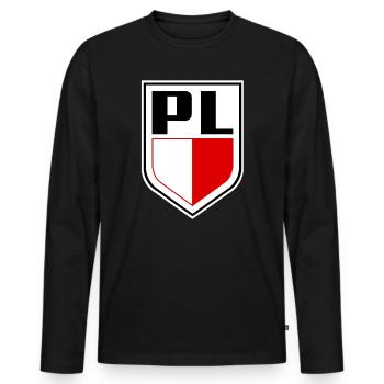 Polish flag national colours Polish - Men's Premium Organic Long Sleeve Shirt - black - Front - Nico (187cm)