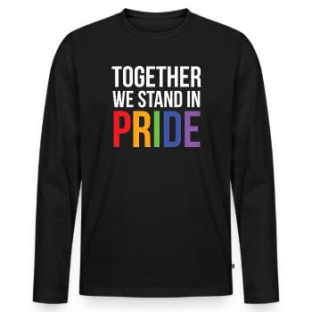 LGBTQ Pride Month - Together We Stand in Pride - Men's Premium Organic Long Sleeve Shirt - black - Front - Nico (187cm)