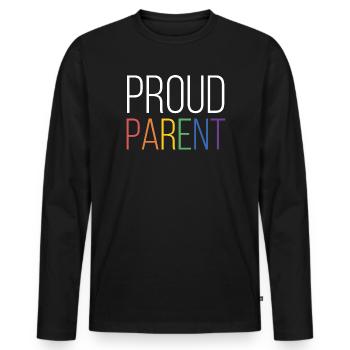 LGBTQ Pride Month - Proud Parent - Men's Premium Organic Long Sleeve Shirt - black - Front - Nico (187cm)