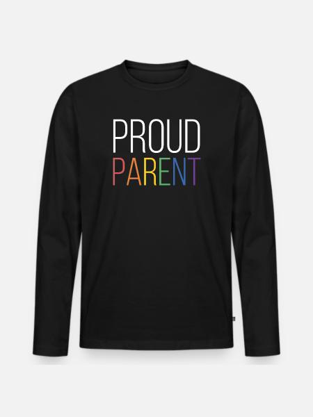 LGBTQ Pride Month - Proud Parent - Men's Premium Organic Long Sleeve Shirt - black