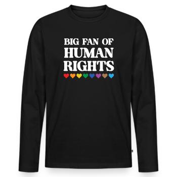 LGBTQ Pride Month - Big Fan of Human Rights - Men's Premium Organic Long Sleeve Shirt - black - Front - Nico (187cm)