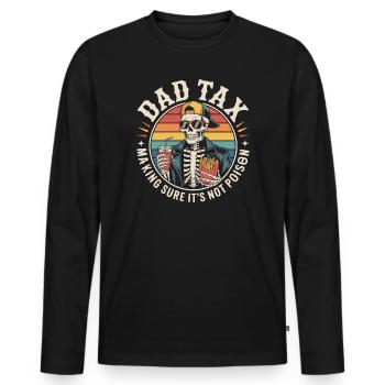 Funny Dad Tax Skeleton Retro Design - Männer Premium Bio Langarmshirt - Schwarz - Vorne - Nico (187cm)
