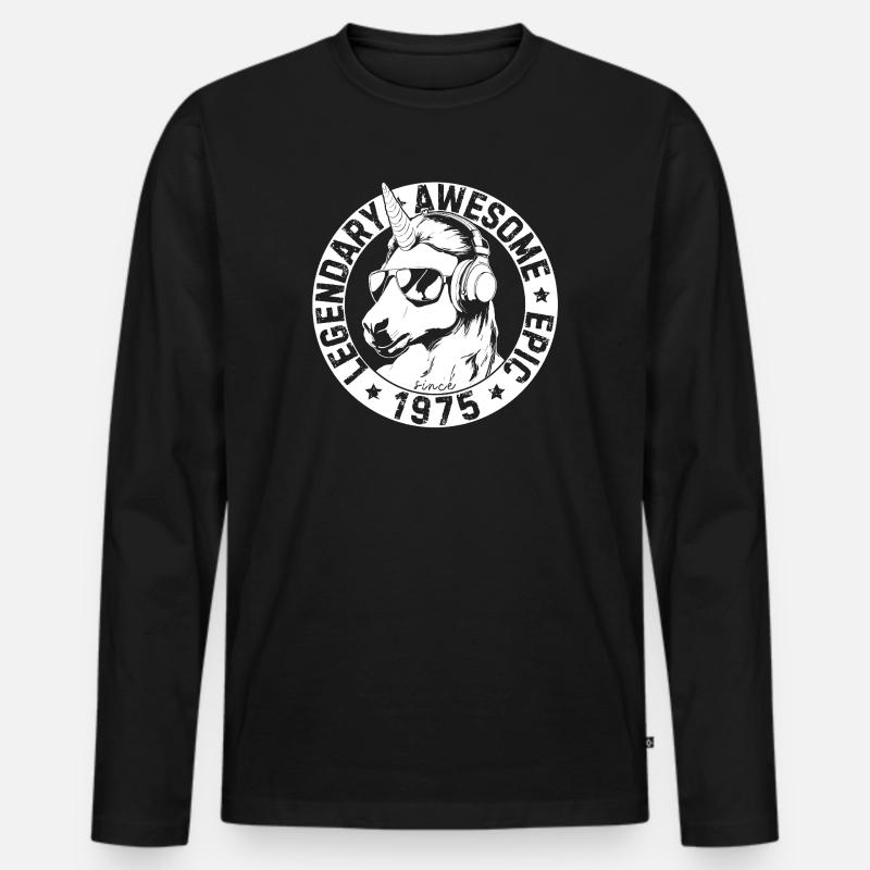 Legendary, Awesome, Epic since 1975 - Männer Premium Bio Langarmshirt - Schwarz