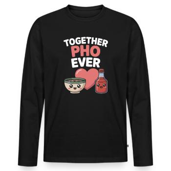 Together Pho Ever Vietnam Reise Nudelsuppe Pho - Männer Premium Bio Langarmshirt - Schwarz - Vorne - Nico (187cm)