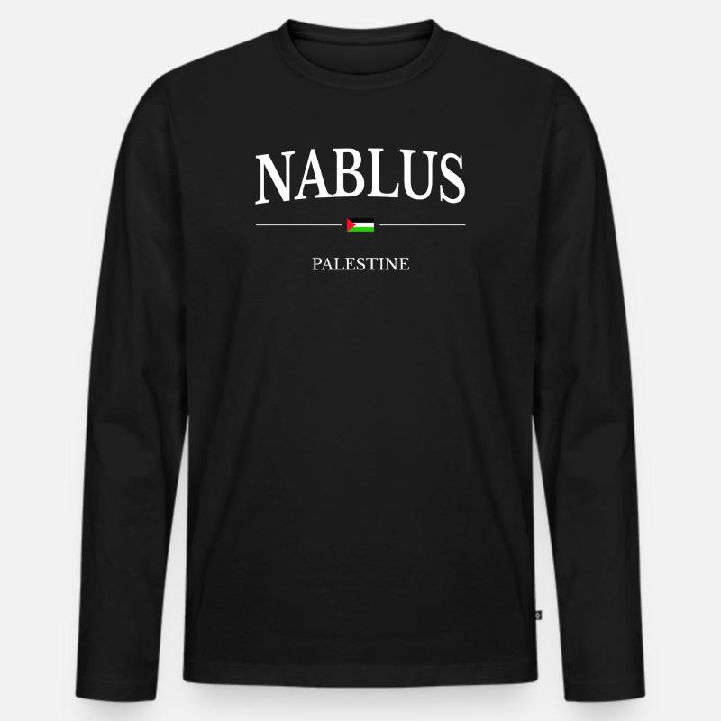 Nablus Palästina - Männer Premium Bio Langarmshirt - Schwarz