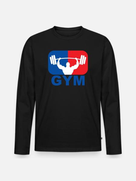 GYM Bodybuilding Weight - Men's Premium Organic Long Sleeve Shirt - black