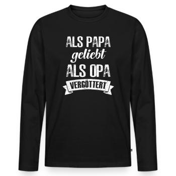 Loved as Dad, Worshipped as Grandpa Shirt - T-shirt manches longues Premium bio Homme - noir - Devant - Nico (187cm)