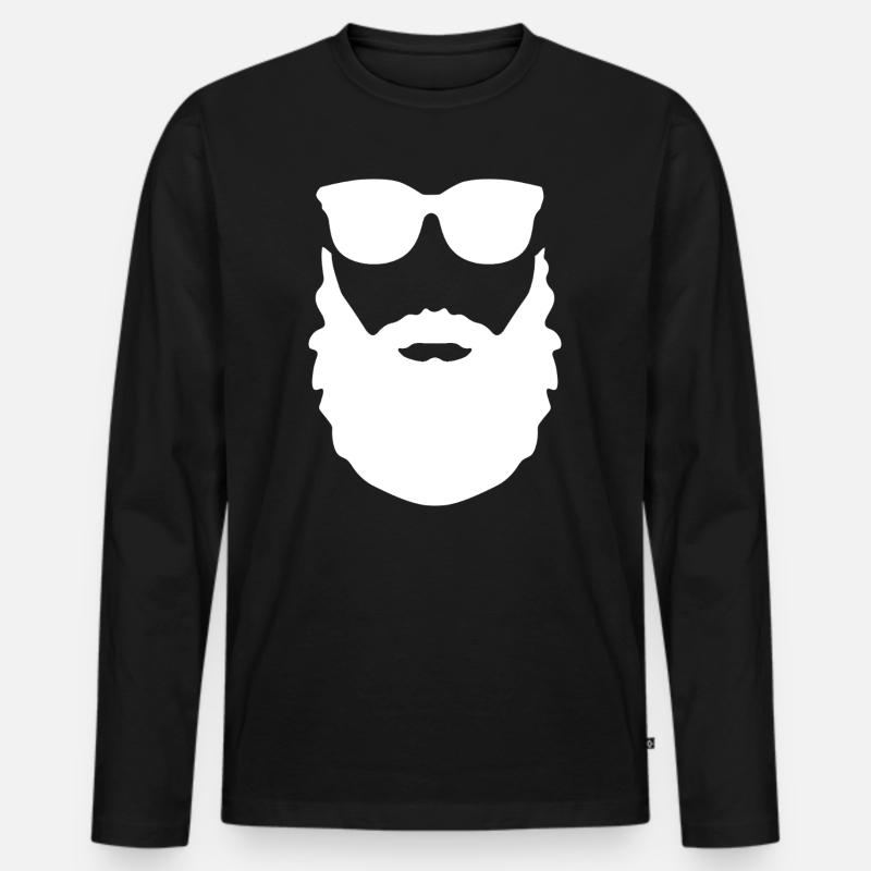 beard sunglasses - Männer Premium Bio Langarmshirt - Schwarz