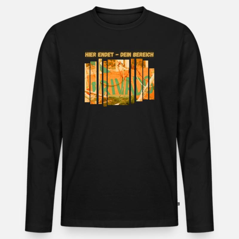 Hier endet dein Bereich - Männer Premium Bio Langarmshirt - Schwarz